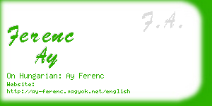 ferenc ay business card